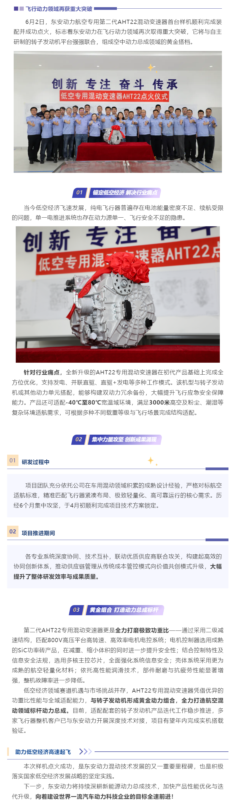黄金搭档就位！英国威廉希尔公司AHT22航空专用混动变速器首台样机点火成功